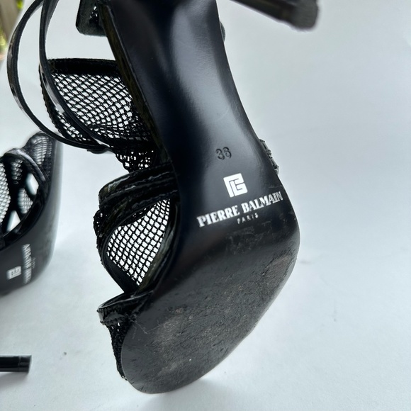 Pierre Balmain Black Leather Heel With Ankle Strap - Picture 5 of 10